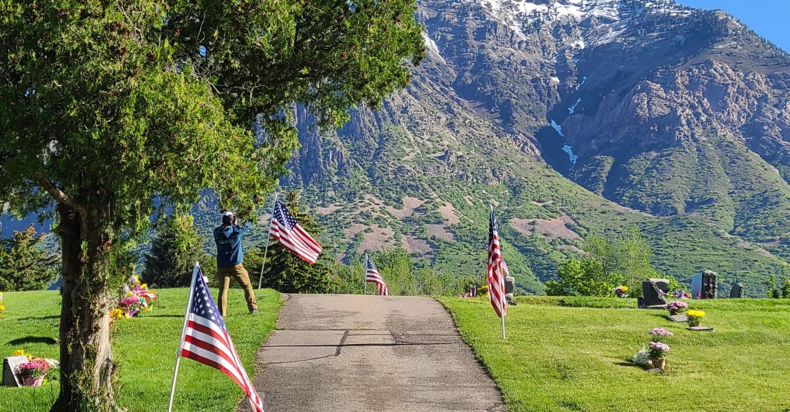 Memorial Day Flag Display at Ben Lomond Cemetery