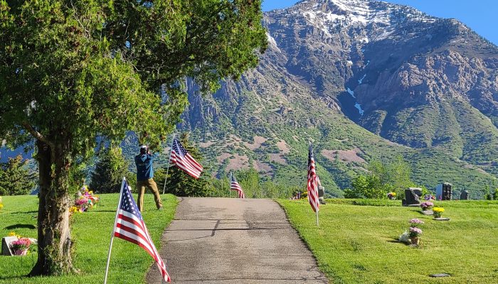 Memorial Day Flag Display at Ben Lomond Cemetery